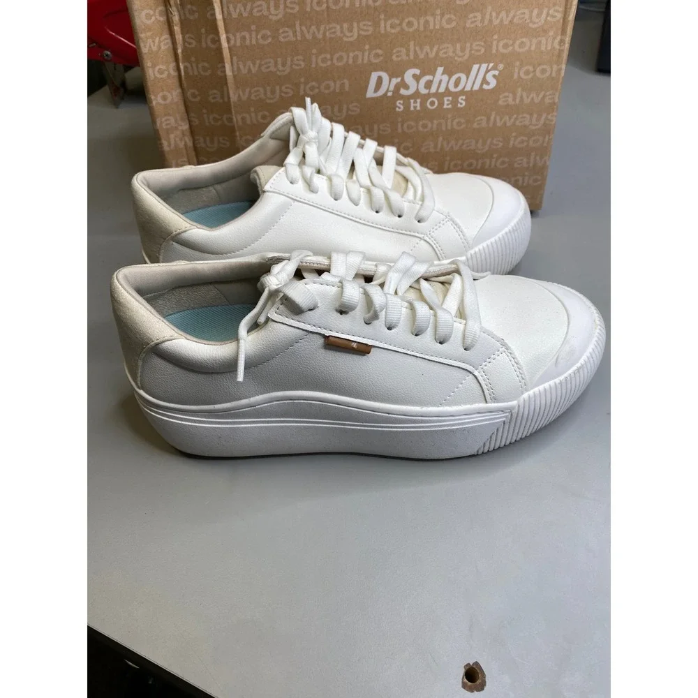 Dr. Scholls Time Off Max White Platform Sneakers Lace Up J0170S1101 Womens 8.5 M